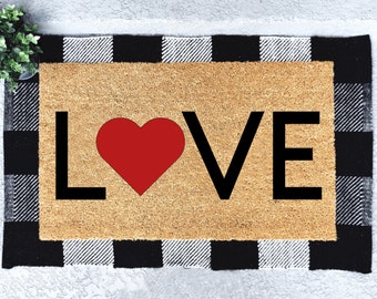 Valentine's Day Doormat | Heart Decor | Spring Decor | Custom Doormat | Housewarming Gift | Spring Doormat | Welcome Doormat | Valentine