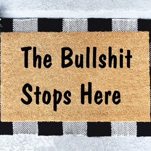 Leave Your Bull At The Door Funny Coir Doormat, Welcome door mat, funny door mat, housewarming gift, doormat, funny, Funny Doormat