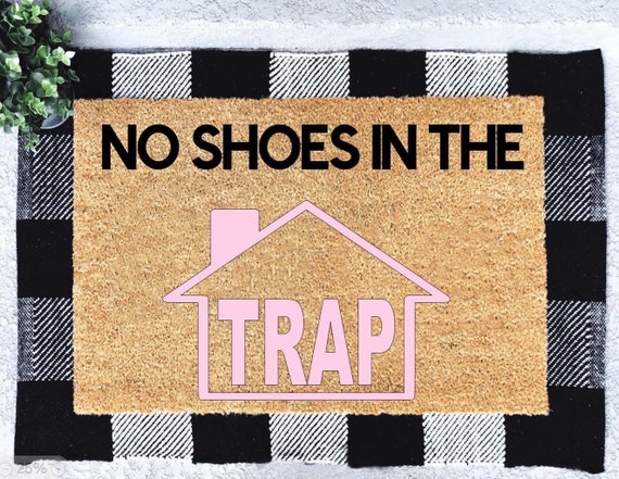 Trap House Coir Doormat, Funny Welcome Mat, Hip Hop Decor
