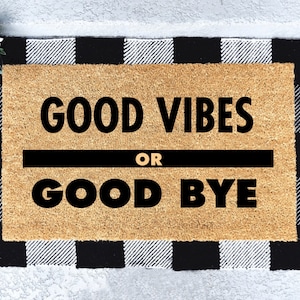Good Vibes Deurmat, Welkomstmat, Zon Deurmat, Housewarming Gift, Voordeur Decor, Good Vibes Decor, Good Vibes Only, Grappige Deurmat