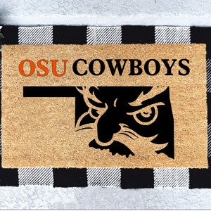 Oklahoma State University (OSU), Oklahoma Door Mat, Cowboys, Door Mat, Oklahoma Football, Oklahoma Sports, Football ,Front Door Mat