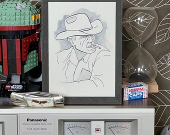 Cowboy fumant une cigarette