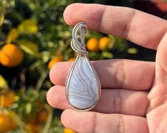 Blue Lace Agate Pendant