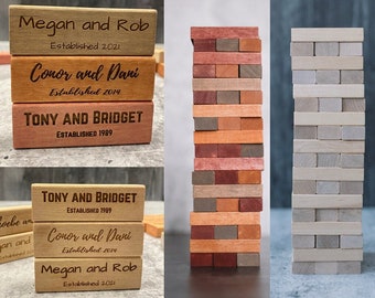 Couple's Custom Tumbling Tower - Personalized Block Tower - Couple's Gift - Loving Gift - Tumbling Tower Custom Gift For Him - Gift For Her