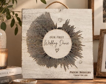 Custom Song Soundwave Art, Romantic Personalized Wedding Song Sign, First Dance Gift Anniversary Gift for Couple Music Lover Wood Wall Decor