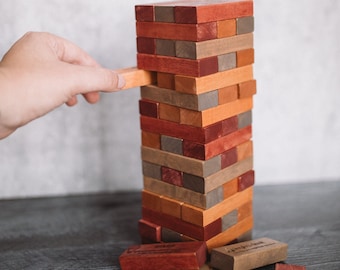 Fully Customizable Block Tower - Logos -Company Game - Weddings - Tumbling Tower - Custom Tower - Drinking Game - Party Game- Bachelorette