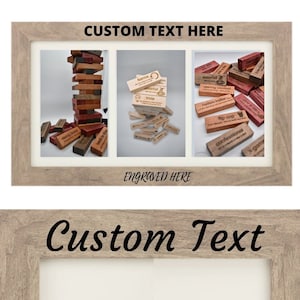 3 Opening Personalized Picture Frame 4&quot;x6&quot; - Grey or w/ Mat - Custom Add Your Own Text Photo Frame - Anniversary - Birthday - Wedding