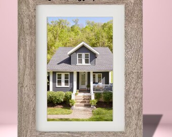 Our First Home Frame - Homeowner Housewarming Gift - Natural Wood - Grey - Custom Add Your Own Text Frame - Loved One -  5x7 8x10 11x14