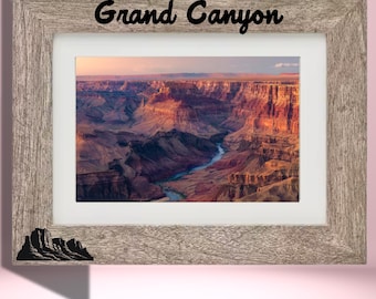 Grand Canyon - National Park - Brown - Grey - Custom Add Your Own Text Travel Gift Vacation Holiday Gift for Him Gift for Her 5x7 8x10 11x14
