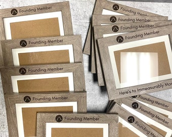 Personalized Company Frames - Natural Wood - Grey - Corporate Gifts  Logo Photo Frame - Bulk Orders - Birthday - Wedding  Business Christmas