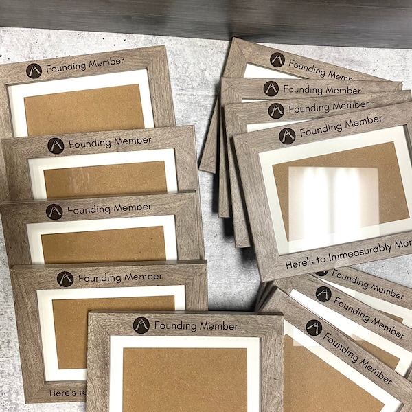 Personalized Company Frames - Natural Wood - Grey - Corporate Gifts  Logo Photo Frame - Bulk Orders - Birthday - Wedding  Business Christmas