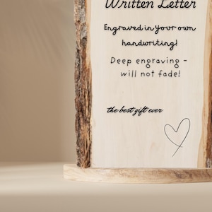 Carta manuscrita grabada a medida en tablón de madera - Regalo personalizado escrito a mano - Votos - Boda - Regalo para un ser querido - Poema personalizado - Dibujo