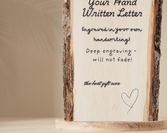 Wedding Vows Custom Engraved Wood Plank - Personalized Handwriting Gift - Vows - Wedding - Gift for Loved One - Custom Poem - Drawing