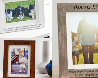 Personalized Psalm Picture Frame | Custom Bible Verse | Religious Gift | Christian Photo Frame | Scripture Keepsake | Engraved Wood Frame