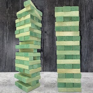 St. Patrick&#39;s Day Tumbling Tower Game - Saint Patrick&#39;s Day Gift - Party Game Tower - Décor - Bar Game - Wooden Tower Game - Handmade Gift -