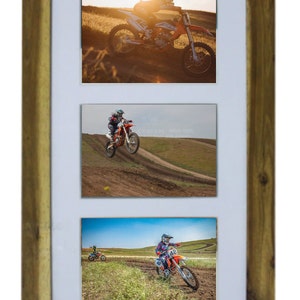 3 Opening Personalized Picture Frame 5"x7" - Wood w/ Mat - Custom Add Your Own Text Photo Frame - Anniversary - Birthday - Wedding - Gift image 5