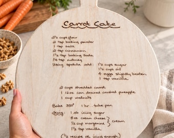 Custom Handwritten Recipe Cutting Board, Handwritten Recipe Engraved Kitchen Gift, Custom Family Recipe Gift, Grandma's Recipe, Mother's Day
