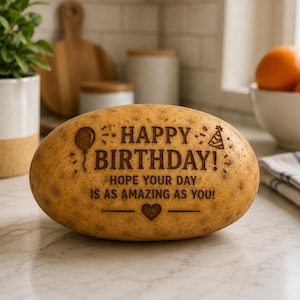 Personalized Birthday Gift | Custom Funny Gag Gift| Engraved Potato | Easy Gift - Valentine's, Graduation Anniversary & Birthday  Wedding