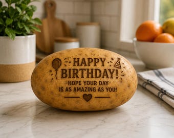 Personalized Birthday Gift | Custom Funny Gag Gift| Engraved Potato | Easy Gift - Valentine's, Graduation Anniversary & Birthday  Wedding