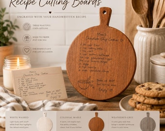 Custom Handwritten Recipe Cutting Board, Handwritten Recipe Engraved Kitchen Gift, Custom Family Recipe Gift, Grandma's Recipe, Mother's Day