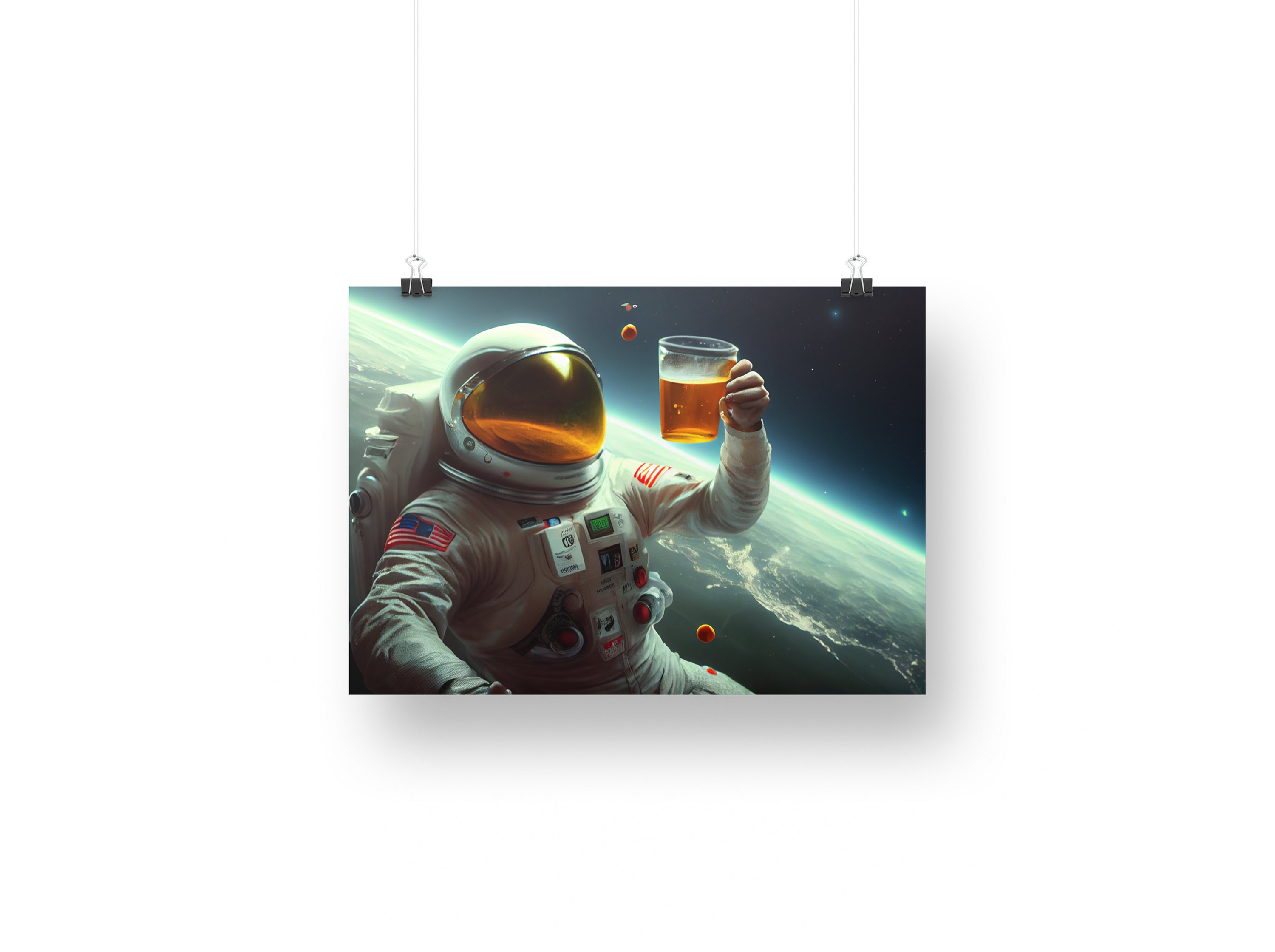 Astronaut Beer Wall Art - Space Canvas - Gift for Him Gift for Her ...