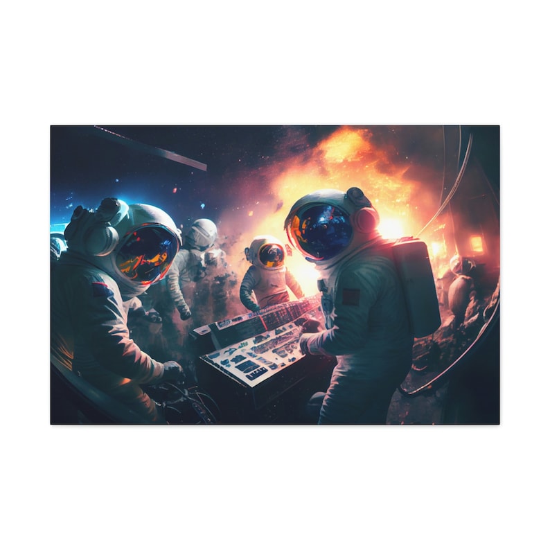 Astronaut Rave - Wall Art Space Canvas - Gift for Him Gift for Her ...