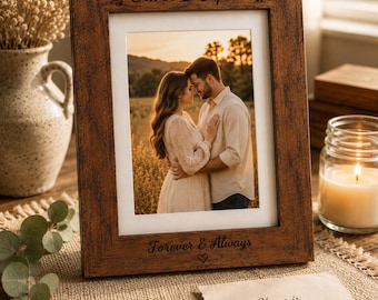 Custom Engraved Wedding Wood Photo Frame, Personalized Picture Frame, Wedding , Anniversary , Family Photo , Custom , 4x6 5x7 8x10 11x14