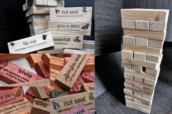 Giant Block Party - Drinking Game | Big Tower - Tipsy Tower - Yard Game - Bachelorette Wedding Party - Lawn Game - Custom Funny Adult Drunk
