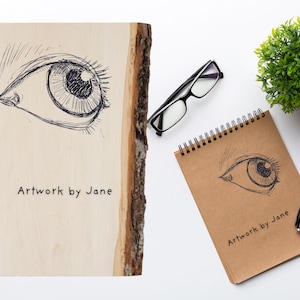 Dibujo manuscrito personalizado grabado en tablón de madera - Regalo de escritura a mano personalizado - Votos - Boda - Regalo para un ser querido - Poema personalizado - Carta