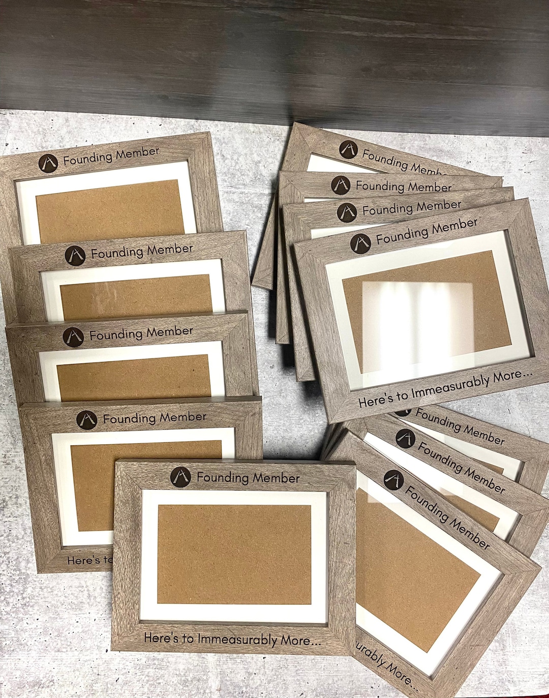 Personalized Company Frames Natural Wood Grey Corporate Gifts Logo