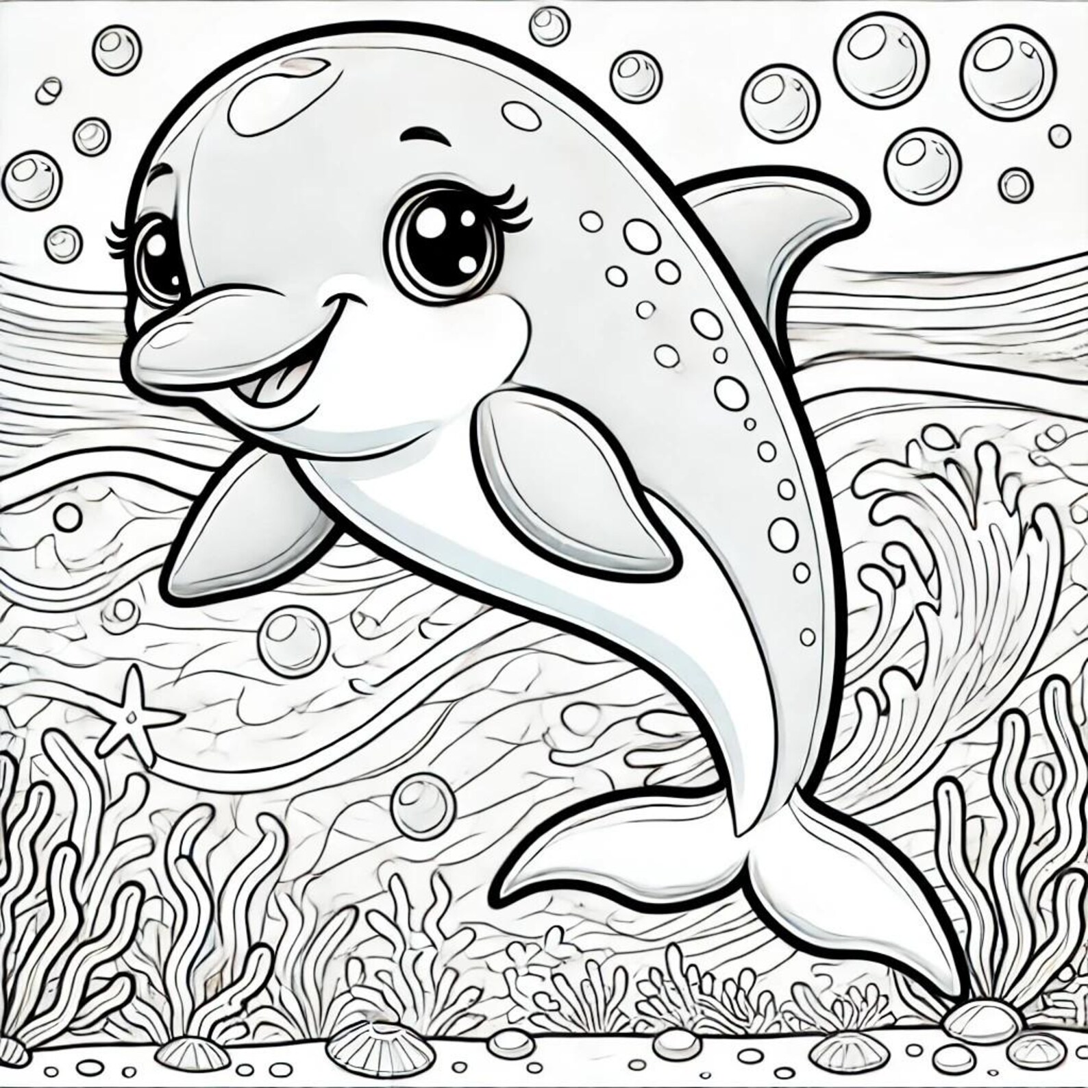 Underwater Children's Coloring Book Digital Download - Etsy