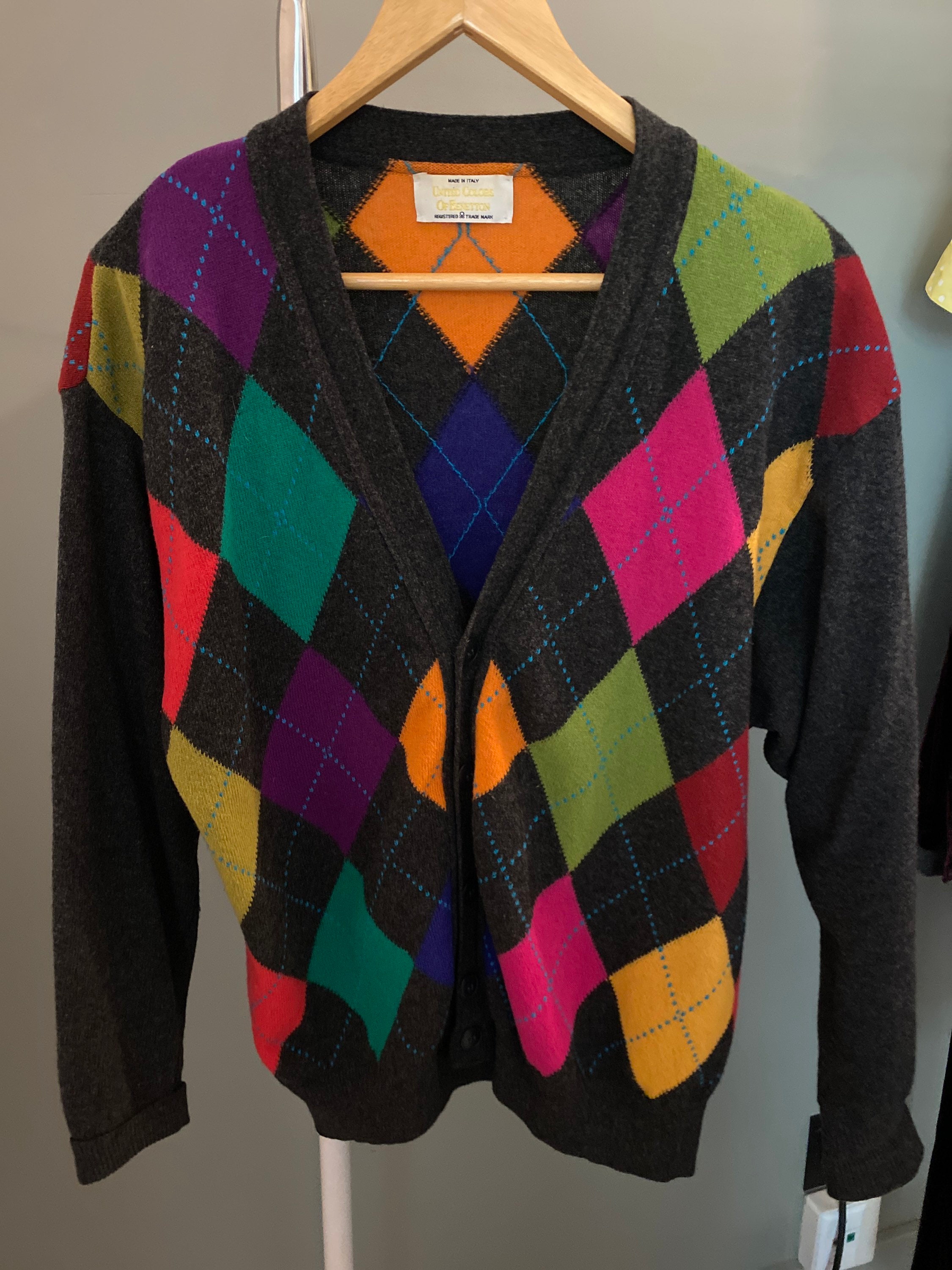 benetton argyle sweater