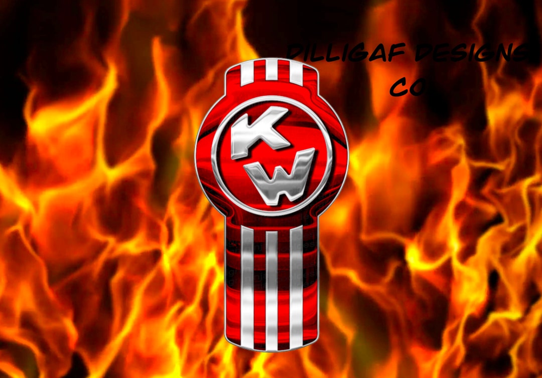 Kenworth Tumbler Wrap With Flames Etsy