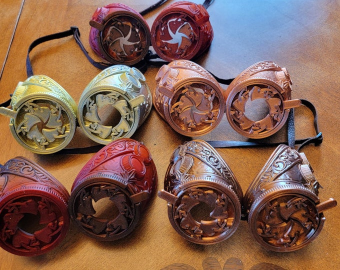 Steampunk Goggles, Steampunk, Functional iris's, Real Leather Strapped Goggles