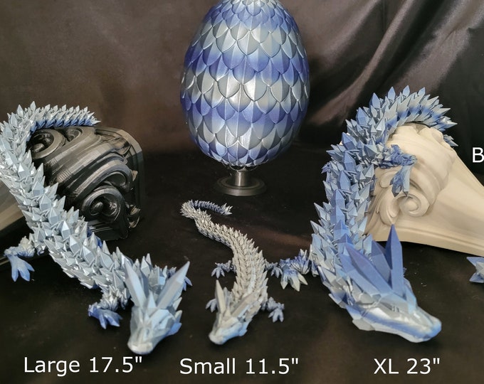 3D Printed Crystal Dragon, Sensory Fidget Toy, Dragon Egg, Articulated Dragon Figurine, Room Decor, Dragon Toy, Desktop Toy