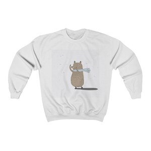 Winter Bear Illustration Heavy Blend Crewneck Sweatshirt