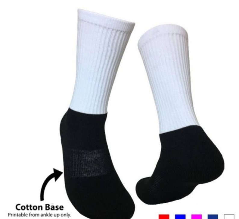 Unisex crew socks sublimation blanks image 1