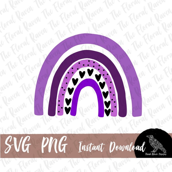 Purple Boho rainbow SVG file for cutting machine, Nursery Rainbow Clip art, Rainbow stencil design, Boho sublimation design,  hand drawn svg