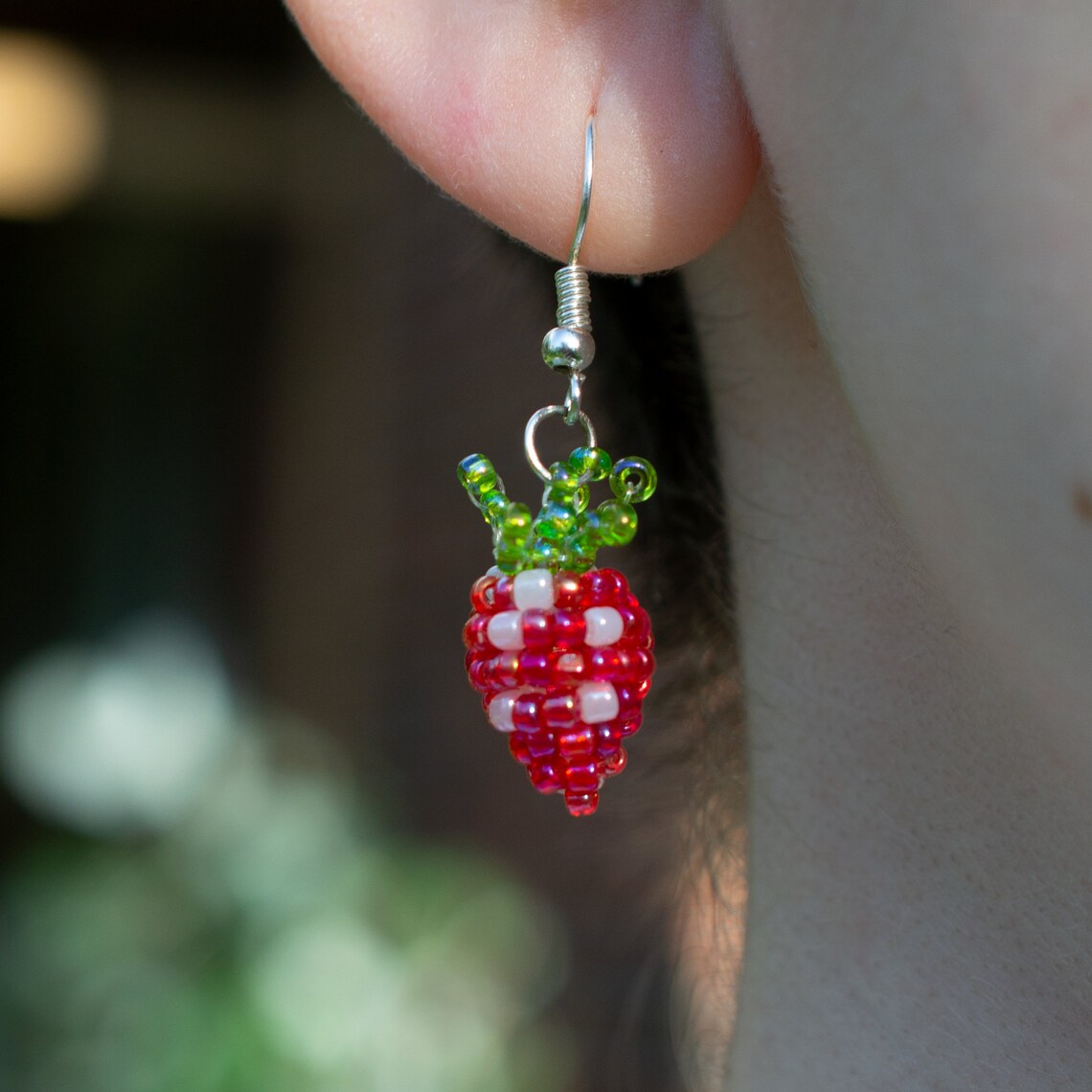 Strawberry Beaded Earrings Beaded Earrings Trendy Beaded - Etsy UK