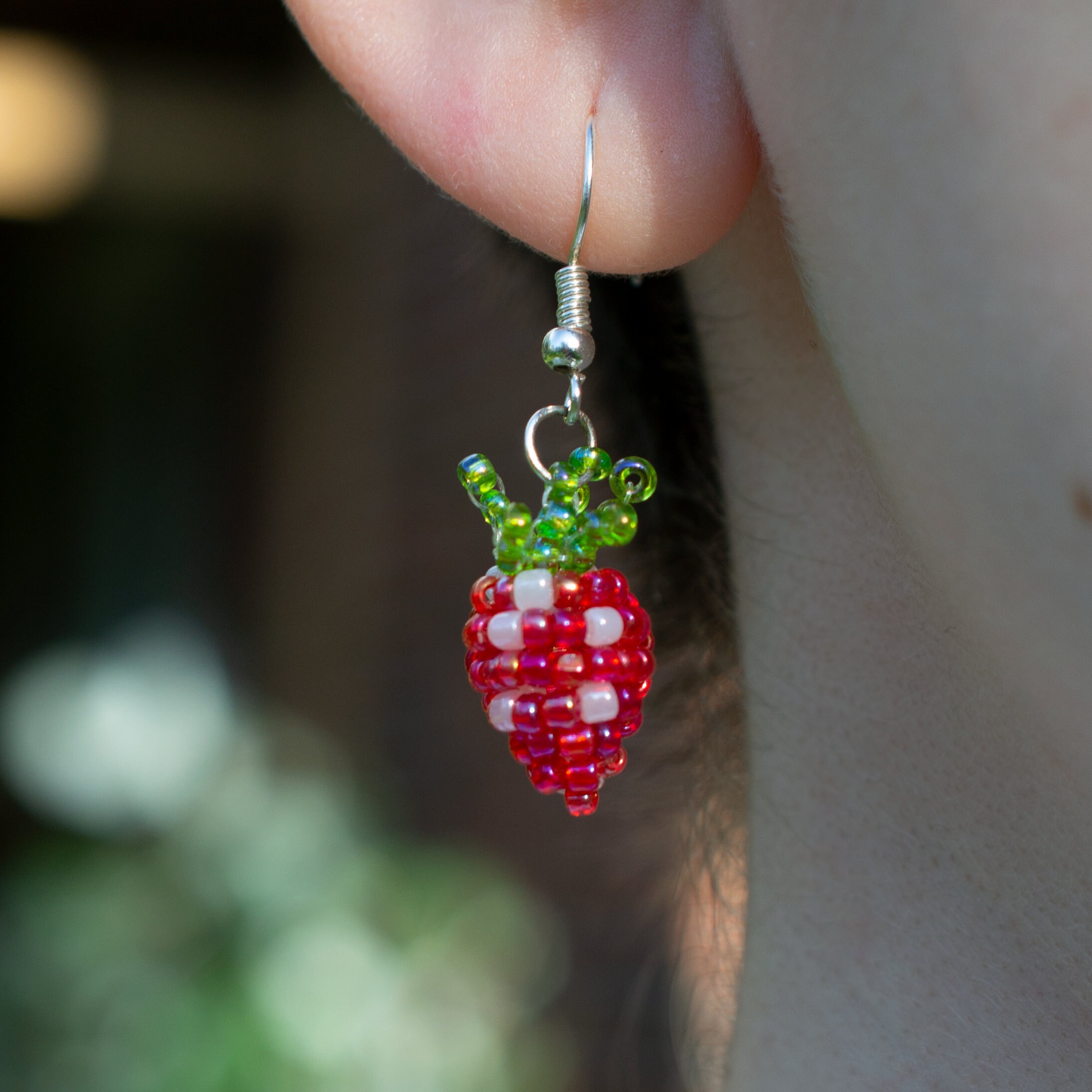 Strawberry Beaded Earrings Beaded Earrings Trendy Beaded Etsy UK