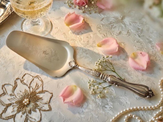 Antique WMF German Silverplate Cake Server – Ornate Engraved Serving Slice