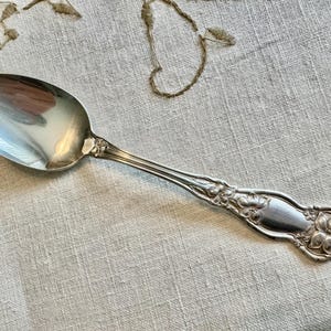 Coleção de colheres antigas banhadas a prata – Padrões Orange Blossom, Berwick e Chester imagem 5