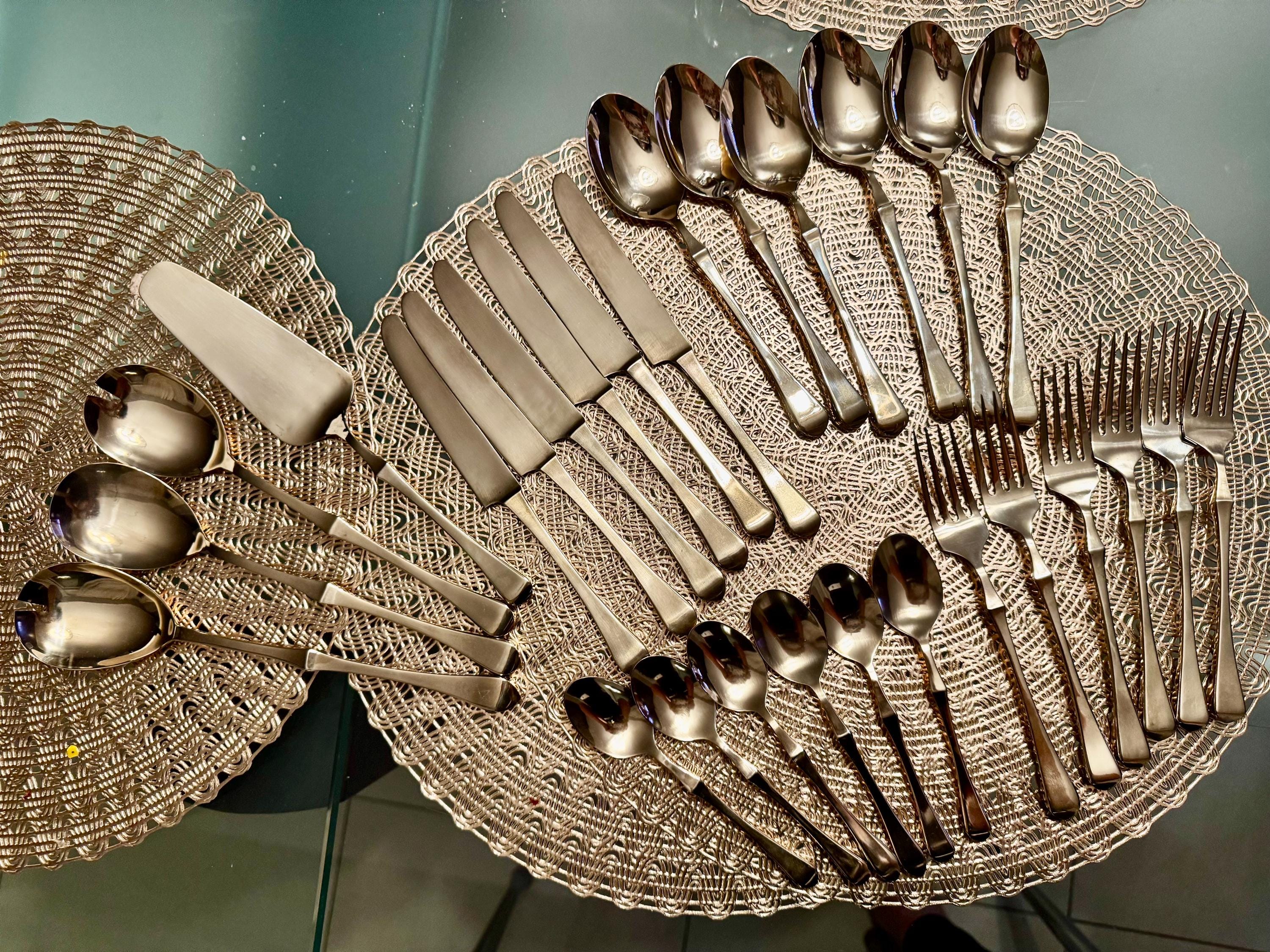 Vintage Brass Complete Flatware Set for 6 Persons Plus Extras - Thailand - 28 Items