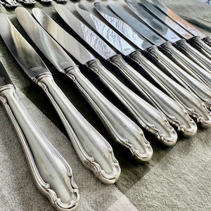 Rostfrei Solingen verzilverd bestek – complete service voor 11 + extra's – Duitsland afbeelding 11