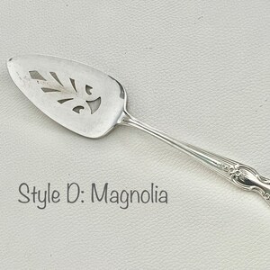 Vintage Perforated Silver Plated Cake Pie Servers - Sold Individually - Pick your favorite Style D: Magnolia