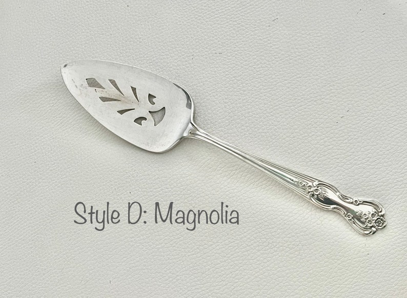 Vintage Perforated Silver Plated Cake Pie Servers - Sold Individually - Pick your favorite Style D: Magnolia