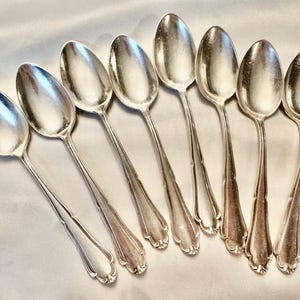 Vintage Martin Silverplate Flatware – German Origin – Multiple Set Options Available Dessert Spoons 8pc