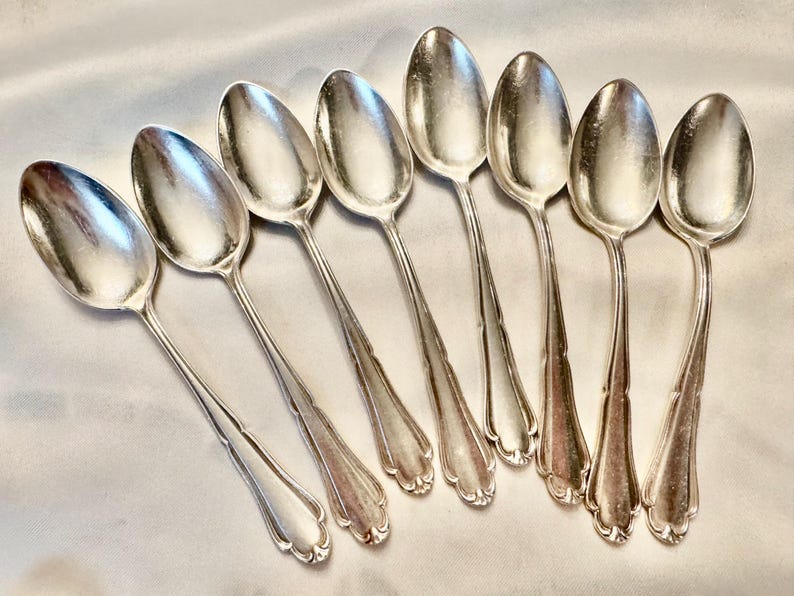 Vintage Martin Silverplate Flatware – German Origin – Multiple Set Options Available Dessert Spoons 8pc