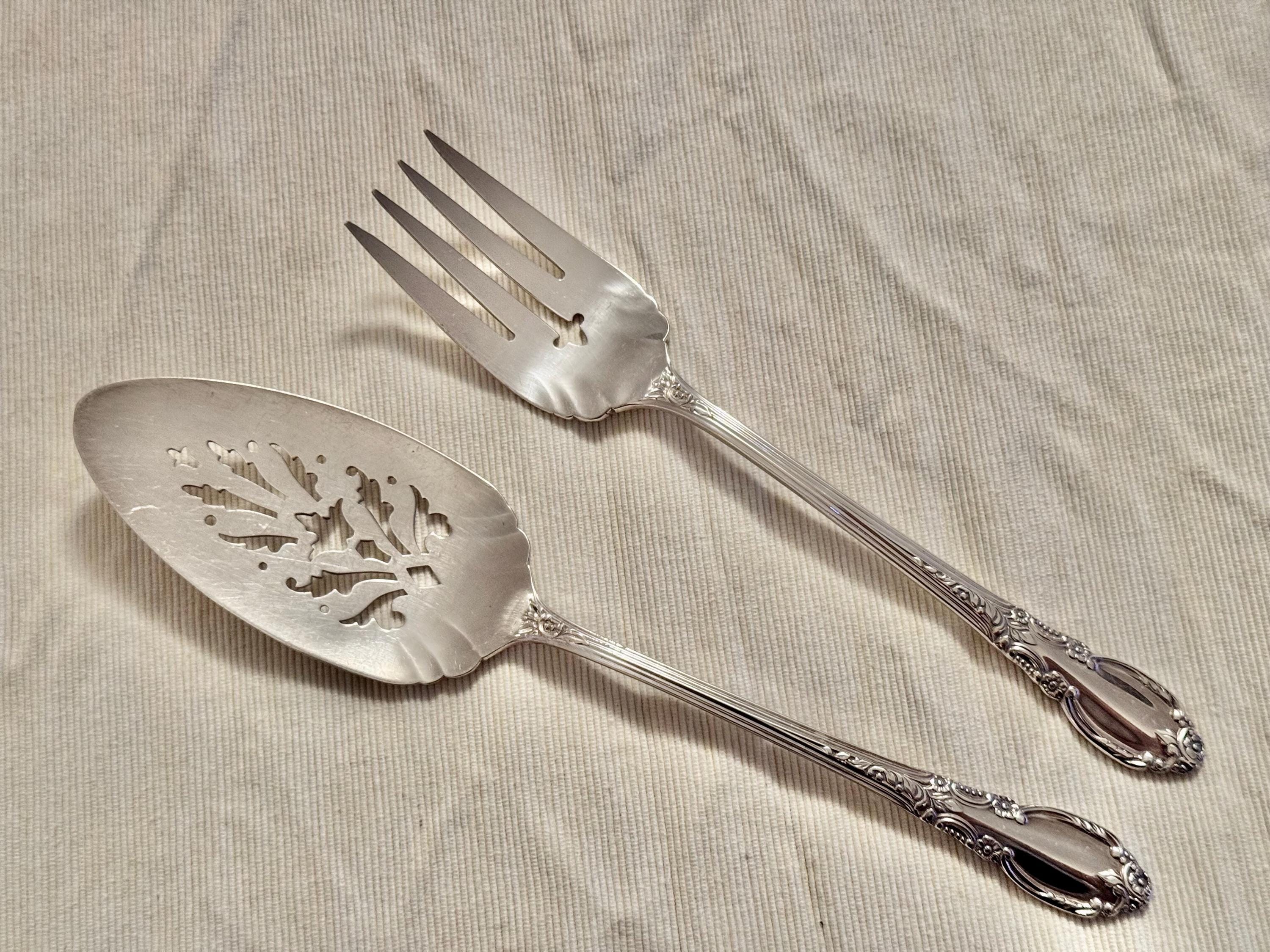 Vintage Oneida Silverplate Cake Server and Cold Meat Forks Set - 3-Piece Serving Set