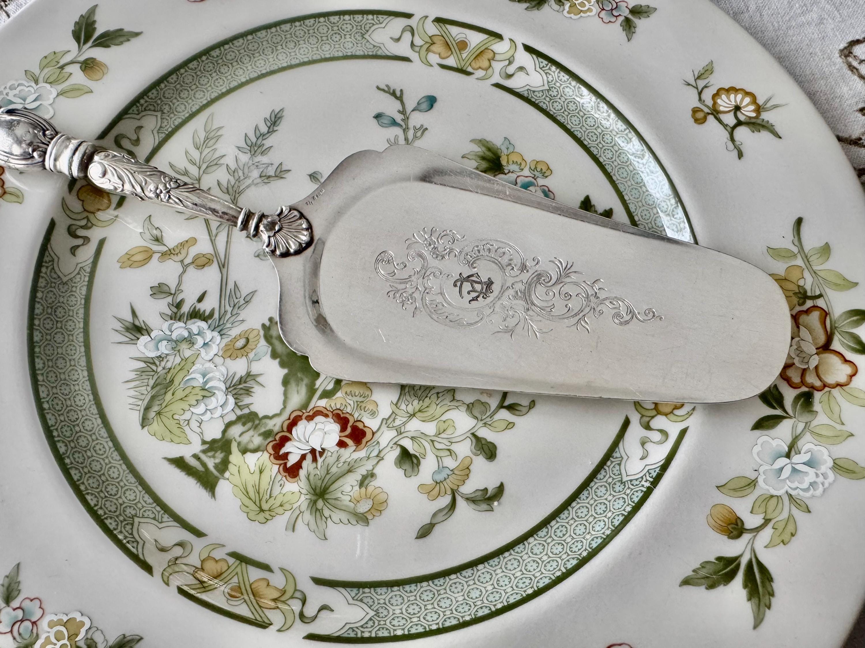 Antique WMF German Silverplate Cake Server – Ornate Engraved Serving Slice